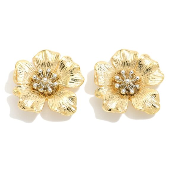 One Blessed Nana Jewelry - NWT BOUTIQUE  Metal Tone FLOWER Post Style EARRINGS